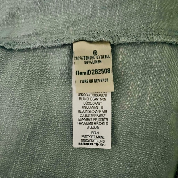 L.L. Bean Linen Tencel Blend 3/4 Sleeve Dusty Coastal Blue Tone Very Soft Size S - Picture 8 of 9